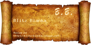 Blitz Bianka névjegykártya